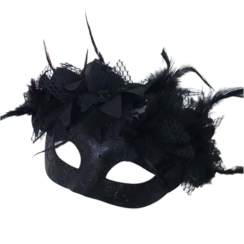 Fhkpsqkcn Halloween Cosplay Maske Maskerade Maske Gefiederte Cosplay Maske Für Frauen Männer Maskerade Halloween Dress Up von Fhkpsqkcn