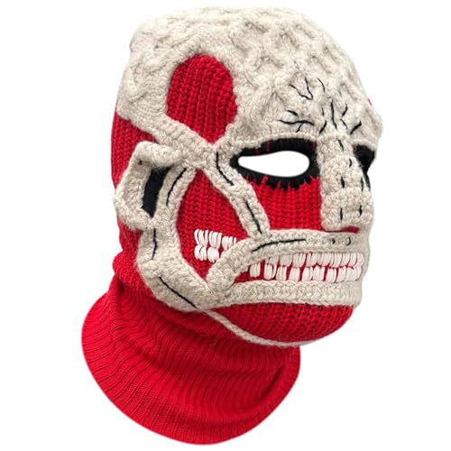 Fhkpsqkcn Halloween Gehäkelte Halloween Kostüm Gruselige Zahnhut Horror Kopfbedeckung Accessoires von Fhkpsqkcn