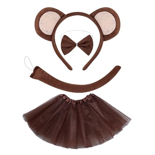 Fhkpsqkcn Monkey Dress Up Outfit Halloween Monkey Tierkostüm Accessoires Für Kid Boy Girl Cosplay Geburtstag Weihnachten Halloween von Fhkpsqkcn