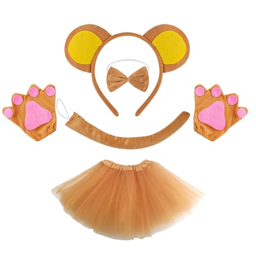 Fhkpsqkcn Monkey Dress Up Outfit Halloween Monkey Tierkostüm Accessoires Für Kid Boy Girl Cosplay Geburtstag Weihnachten Halloween von Fhkpsqkcn
