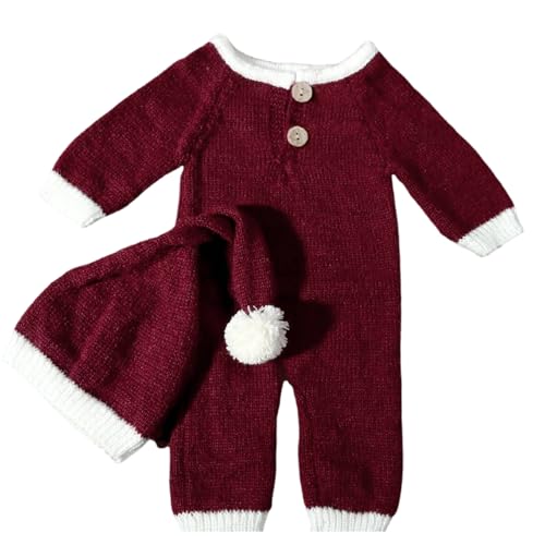 Fhkpsqkcn Neugeborene Fotografie Requisiten Weihnachts Outfit Jumpsuit Set Babyfoto Strampler Kindes Outfit Fotoshooting Verschleiß von Fhkpsqkcn