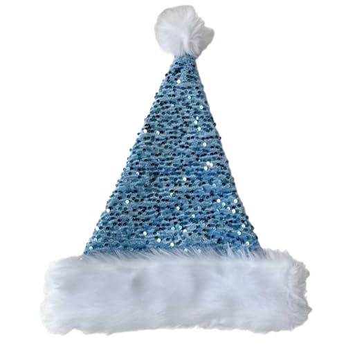 Fhkpsqkcn Pailletten Weihnachten Santa Hats Verdicken Dicke Kopfbedeckung Weiße Pelzige Rand Für Weihnachtsfeiern Cosplay Accessoires von Fhkpsqkcn