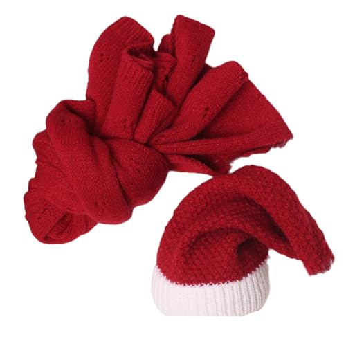 Fhkpsqkcn Säuglingsfotografie Outfit Stricker Santa Und Wrap Set Photostudio Requisiten Baby Foto Outfit Neugeborene Duschversorgung von Fhkpsqkcn