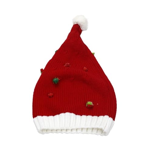 Fhkpsqkcn Weihnachtskopfbedeckungskappen Verdicken Strick Perfekt Für Die Feiertage Farbenfrohe Outfits Für Cosplay Santa Strick von Fhkpsqkcn