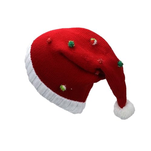 Fhkpsqkcn Weihnachtskopfbedeckungskappen Verdicken Strick Perfekt Für Die Feiertage Farbenfrohe Outfits Für Cosplay Santa Strick von Fhkpsqkcn