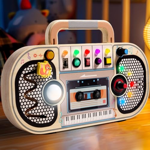 Fhlprte Radio Spielzeug, Mini-Mischpult, Radio Spielzeug,ausgestattet mit LED-Lichtschaltern, Kassettenrekordern, drahtlosen Telegraphen, Geburtstags- und Reisebegleitern von Fhlprte