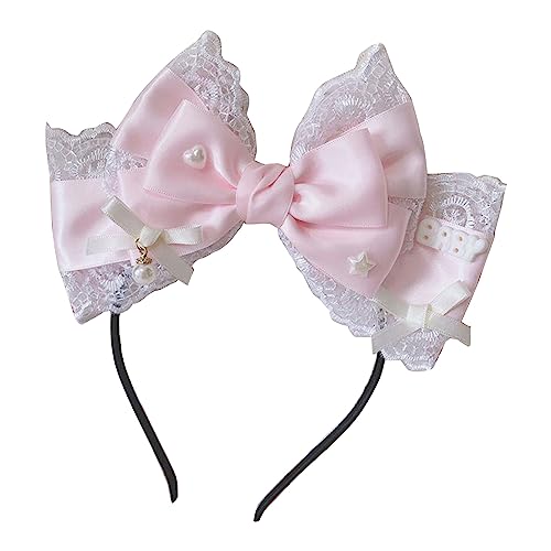Fhsqwernm Show Bowknot Stirnband Spitze Headhoop/Haarklammern Lolitastyle Kostüm Kopfschmuck Mädchen Weibliche Cosplay Party Kopfstück von Fhsqwernm