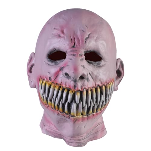 Fhsqwernm Stalker Herren Große Zähne Masken Gruselige Halloween Requisiten Horror Cosplay Karneval von Fhsqwernm