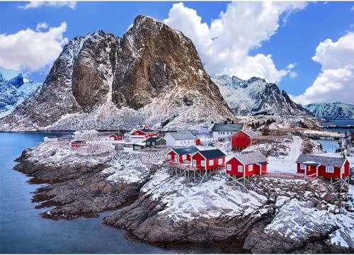 Das Rote Haus am Fuße des Berges – 12000-teiliges Holzpuzzle – anspruchsvolles Puzzle für Erwachsene Das Rote Haus am Fuße des Berges – 12000-teiliges Holzpuzzle – anspruchsvolles Puzzle für Erwachsene von FiXizy