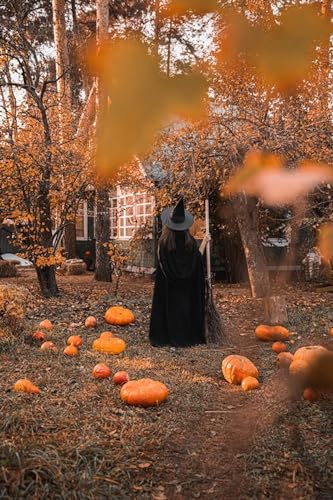 Frau im schwarzen Hexenkostüm für Halloween – 1000-teiliges Holzpuzzle – lustiges Familienspiel, Puzzle-Geschenk von FiXizy