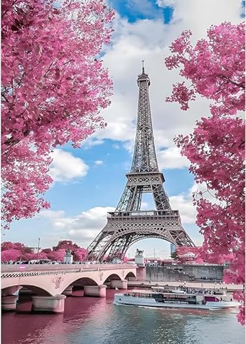 Rosa Eiffelturm – 12000-teiliges Holzpuzzle – lustiges Familienspiel, Puzzle-Geschenk von FiXizy