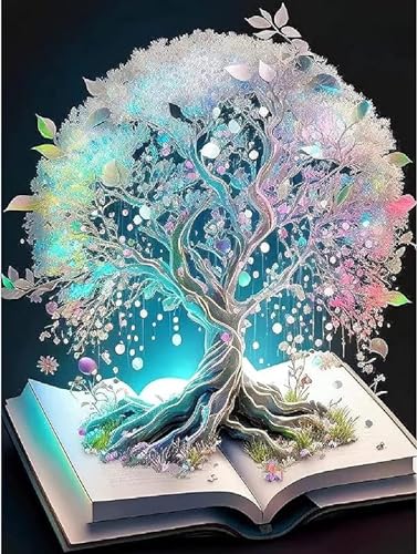 Weißer Baum auf Traumbuch – 10000-teiliges Holzpuzzle – Lernpuzzle, geeignet für Kinder ab 14 Jahren von FiXizy