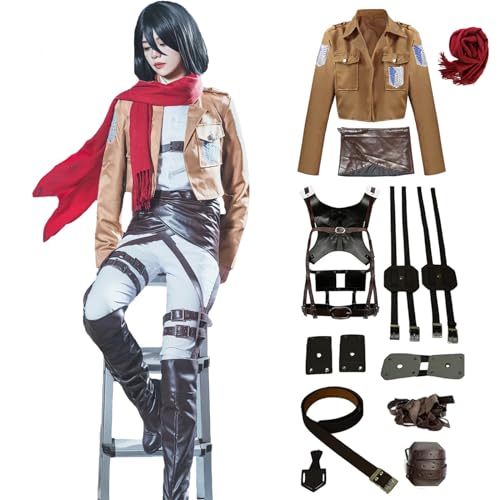 Fiamll Ackerman Cosplay Kostüm Scout Regiment Verkleidung AOT Cosplay Halloween Karneval Party Kostüm für Erwachsene, XXL Fiamll Ackerman Cosplay Kostüm Scout Regiment Verkleidung AOT Cosplay Halloween Karneval Party Kostüm für Erwachsene, XXL von Fiamll