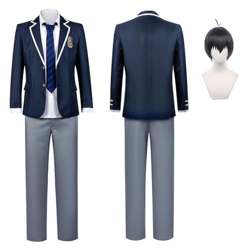 Fiamll Isagi Yoichi Cosplay Blue Lock Cosplay Isagi Yoichi Kostüm Uniform Schule Outfits mit Perücke für Halloween Karneval S Fiamll Isagi Yoichi Cosplay Blue Lock Cosplay Isagi Yoichi Kostüm Uniform Schule Outfits mit Perücke für Halloween Karneval S von Fiamll