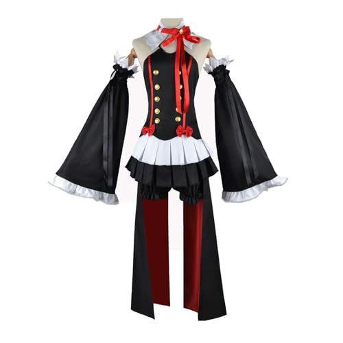 Fiamll Krul Tepes Cosplay Seraph of the end Cosplay Krul Tepes Vampir Kostüm Halloween Kleid Gothic Lolita Komplettes Set Karneval Party XL von Fiamll