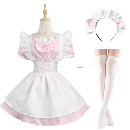Fiamll Maid Kostüm French Maid Dress Anime Cosplay Maid Outfit Dienstmädchen Outfit Halloween Kostüm Damen Rosa, XL Fiamll Maid Kostüm French Maid Dress Anime Cosplay Maid Outfit Dienstmädchen Outfit Halloween Kostüm Damen Rosa, XL von Fiamll