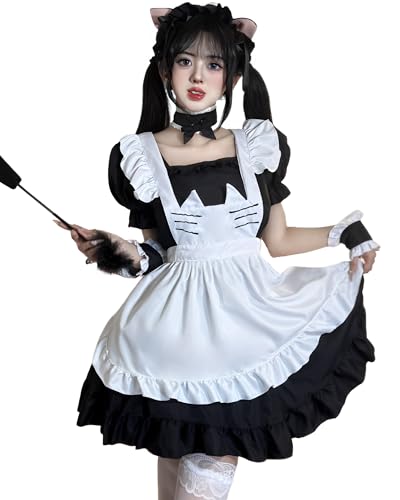 Fiamll Maid Kostüm French Maid Dress Anime Cosplay Maid Outfit Dienstmädchen Outfit Halloween Kostüm Damen Schwarz, L Fiamll Maid Kostüm French Maid Dress Anime Cosplay Maid Outfit Dienstmädchen Outfit Halloween Kostüm Damen Schwarz, L von Fiamll