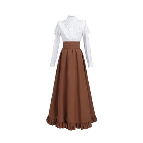 Fiamll Renaissance Kleid Damen Mittelalter Renaissance Kostüm Vintage Viktorianisches Kleid Ballkleid Victorian Bluse mit Renaissance Maxirock Erdiges Gelb XXL Fiamll Renaissance Kleid Damen Mittelalter Renaissance Kostüm Vintage Viktorianisches Kleid Ballkleid Victorian Bluse mit Renaissance Maxirock Erdiges Gelb XXL von Fiamll