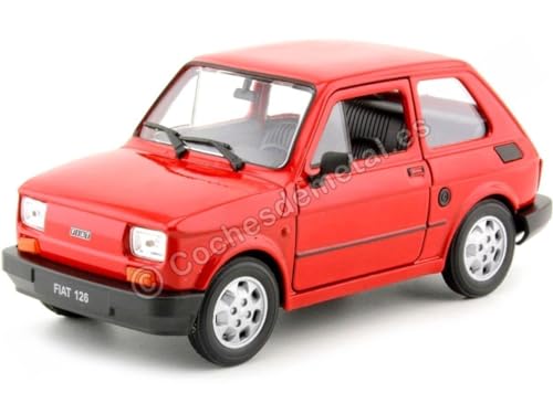 Fiat 126, rot, 0, Modellauto, Fertigmodell, Welly 1:24 von Fiat