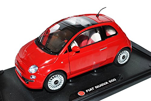 Fiat Nuova 500, rot , Modellauto, Fertigmodell, Motormax 1:18 von Fiat