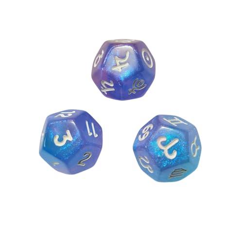 Fiauli 12-seitige Würfelspielzeug-Astrologie-Leitlinien Set 3pcs zwölf Konstellationszeichen Zodiac Glitter Acryl Lucky Tarot Cards Spiel Wahrsage Blau Lila Fiauli 12-seitige Würfelspielzeug-Astrologie-Leitlinien Set 3pcs zwölf Konstellationszeichen Zodiac Glitter Acryl Lucky Tarot Cards Spiel Wahrsage Blau Lila von Fiauli
