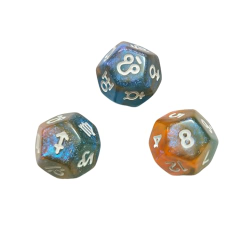 Fiauli 12-seitige Würfelspielzeug-Astrologie-Leitlinien Set 3pcs zwölf Konstellationszeichen Zodiac Glitter Acryl Lucky Tarot Cards Spiel Wahrsage Blau und Gold Fiauli 12-seitige Würfelspielzeug-Astrologie-Leitlinien Set 3pcs zwölf Konstellationszeichen Zodiac Glitter Acryl Lucky Tarot Cards Spiel Wahrsage Blau und Gold von Fiauli
