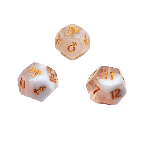 Fiauli 12-seitige Würfelspielzeug-Astrologie-Leitlinien Set 3pcs zwölf Konstellationszeichen Zodiac Glitter Acryl Lucky Tarot Cards Spiel Wahrsage Gold & Weiß Fiauli 12-seitige Würfelspielzeug-Astrologie-Leitlinien Set 3pcs zwölf Konstellationszeichen Zodiac Glitter Acryl Lucky Tarot Cards Spiel Wahrsage Gold & Weiß von Fiauli