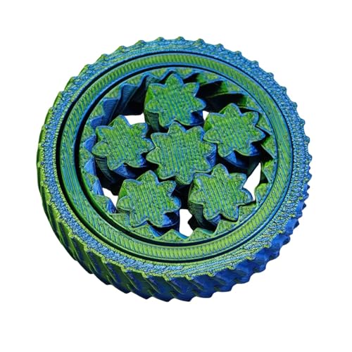 Fiauli Anxiety Relief Fidget Spinner 3D gedrucktes Spielzeug Anti-Angst-Stress für Kinder Teenager Erwachsene tragbare Reise-sensorische Spinning ineinandergreifende Ausrüstung Design Grün von Fiauli
