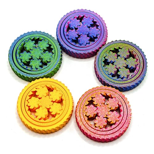 Fiauli Anxiety Relief Fidget Spinner 3D gedrucktes Spielzeug Anti-Angst-Stress für Kinder Teenager Erwachsene tragbare Reise-sensorische Spinning ineinandergreifende Ausrüstung Design Mischfarbe von Fiauli