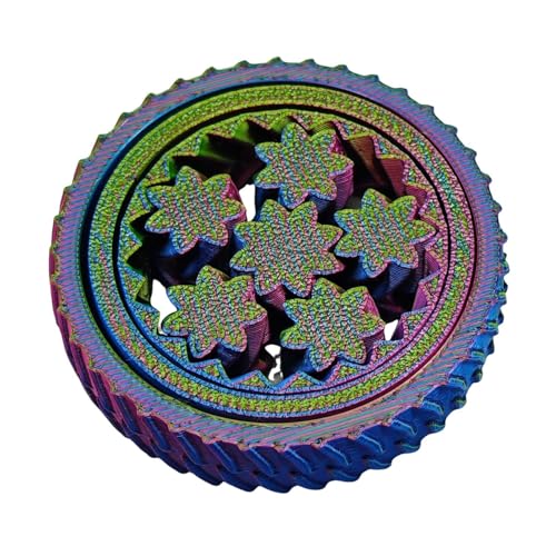 Fiauli Anxiety Relief Fidget Spinner 3D gedrucktes Spielzeug Anti-Angst-Stress für Kinder Teenager Erwachsene tragbare Reise-sensorische Spinning ineinandergreifende Ausrüstung Design Rot & Blau & von Fiauli