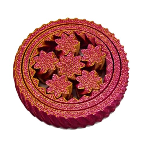 Fiauli Anxiety Relief Fidget Spinner 3D gedrucktes Spielzeug Anti-Angst-Stress für Kinder Teenager Erwachsene tragbare Reise-sensorische Spinning ineinandergreifende Ausrüstung Design Rot von Fiauli
