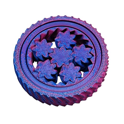 Fiauli Anxiety Relief Fidget Spinner 3D gedrucktes Spielzeug Anti-Angst-Stress für Kinder Teenager Erwachsene tragbare Reise-sensorische Spinning ineinandergreifende Ausrüstung Design Violett von Fiauli