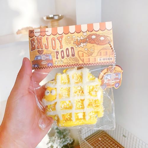 Fiauli Dessert Stress Relief Spielzeug Kinder simulierte Lebensmittel Prise Slow Rebound Waffel Donut Squishes Sensorische Zappel -Squeeze Erwachsene Geburtstag C von Fiauli