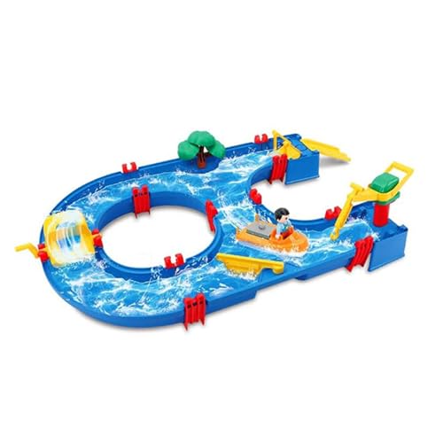Fiauli Kids Water Tisch Beach Play Set Outdoor Toy Park Building Block Playset mit Boot für Sommer Spaß Interaktives Hinterhofspiel Kleinkinder Kinder tragbar A von Fiauli