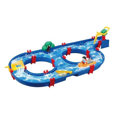 Fiauli Kids Water Tisch Beach Play Set Outdoor Toy Park Building Block Playset mit Boot für Sommer Spaß Interaktives Hinterhofspiel Kleinkinder Kinder tragbar B von Fiauli
