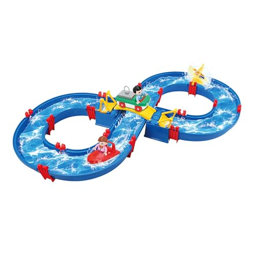 Fiauli Kids Water Tisch Beach Play Set Outdoor Toy Park Building Block Playset mit Boot für Sommer Spaß Interaktives Hinterhofspiel Kleinkinder Kinder tragbar C von Fiauli