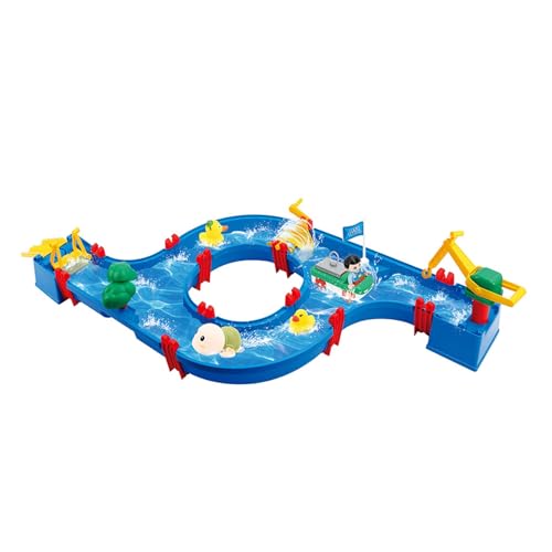 Fiauli Kids Water Tisch Beach Play Set Outdoor Toy Park Building Block Playset mit Boot für Sommer Spaß Interaktives Hinterhofspiel Kleinkinder Kinder tragbar E von Fiauli