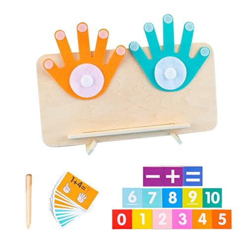 Fiauli Nummer Bausteine ​​Spiel Vorschulkinder Arithmetische Spielzeugkinder, die mit biegsamem Hand Holz zählen, für frühzeitige Entwicklung von mathematischen Fähigkeiten Ergänzung 1 Satz von Fiauli