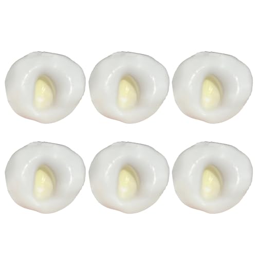 Fiauli Stress Relief Squeeze Spielzeug Relaxation Sensorischer Ball 1/6 PCs formbares tragbar für Angst zappeln Kinder Teenager Erwachsene weiche TPR Bunte Prise Gelb von Fiauli