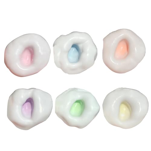 Fiauli Stress Relief Squeeze Spielzeug Relaxation Sensorischer Ball 1/6 PCs formbares tragbar für Angst zappeln Kinder Teenager Erwachsene weiche TPR Bunte Prise Mischfarbe von Fiauli