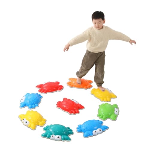 FiavUs 9 Stück Kleinkind-Trittsteine, Fördert das Gleichgewicht der Kinder Sprungbrett, Kleinkind-Hindernislauf-Koordinations-Spiel, Gym Toys für Kinder von 3-8 Jahren, Bis zu 220 Ibs von FiavUs