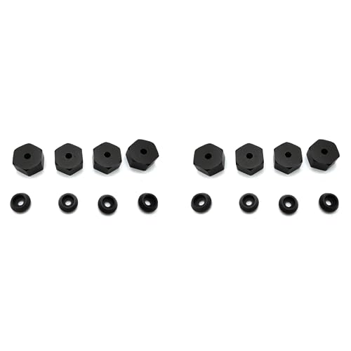 Ficher 8 STÜCKE 5 mm Bis 12 mm Metall-Kombinierer-Radnaben-Sechskantadapter für D12 C24 C34 B24 B36 MN D90 D99 RC-Auto-Upgrade-Teile, Schwarz von Ficher