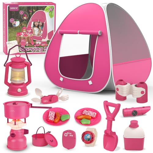 Camping Set für Kinder mit Zelt - Pop-Up-Zelt, Spielzeug für Kinder im Freien Ultimative Intervention, Camping-Werkzeug-Set, Geschenk für Mädchen von 3, 4, 5, 6 Camping Set für Kinder mit Zelt - Pop-Up-Zelt, Spielzeug für Kinder im Freien Ultimative Intervention, Camping-Werkzeug-Set, Geschenk für Mädchen von 3, 4, 5, 6 von Fidecexv