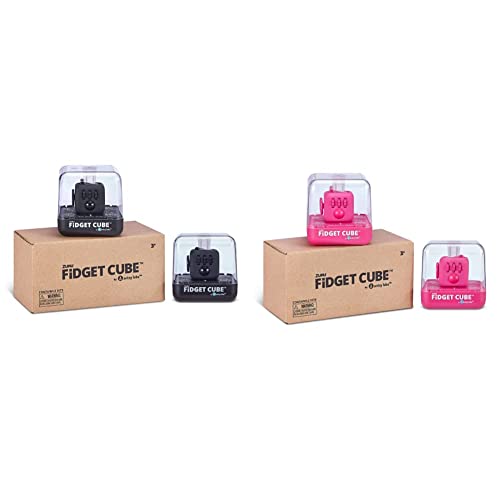 Fidget Cube von Antsy Labs, Antistresswürfel Schwarz (2er Pack) & Fidget Cube von Antsy Labs, Antistresswürfel Rosa (2er Pack) von Zuru