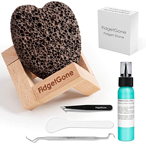 Pick-Stein für Angstlinderung, beruhigender Stein, reduziert Stress, mit Präsentationsständer für Dermatillomanie, ADHS, Zwangsstörungen Pick-Stein für Angstlinderung, beruhigender Stein, reduziert Stress, mit Präsentationsständer für Dermatillomanie, ADHS, Zwangsstörungen von FidgetGone