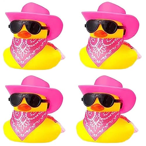 4 Stück Gummi Ente Cowboy, Gummiente Mit Cowboyhut, Lustige Gummi Enten Auto Ornamente, Armaturenbrett Dekorationen, Taschenfüller Für Party, Geschenke, Geburtstage, Badezeit 4 Stück Gummi Ente Cowboy, Gummiente Mit Cowboyhut, Lustige Gummi Enten Auto Ornamente, Armaturenbrett Dekorationen, Taschenfüller Für Party, Geschenke, Geburtstage, Badezeit von Fierudeng