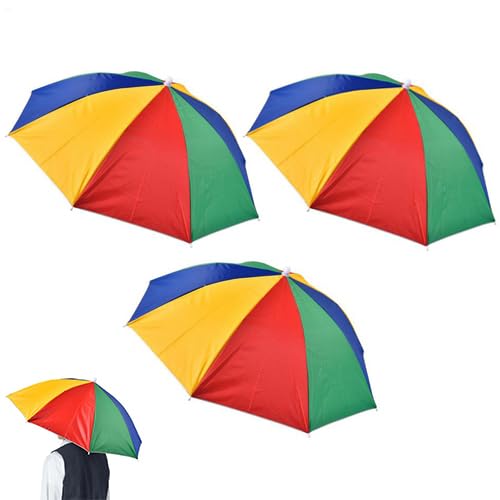 Fierudeng 3 Stück Regenbogen Regenschirm Hüte, Faltbarer Regenschirm Hut, Kopfschirmhut, Faltbare Regenschirmkappe, Verstellbare Kopfbedeckung Zum Angeln, Golf, Camping Fierudeng 3 Stück Regenbogen Regenschirm Hüte, Faltbarer Regenschirm Hut, Kopfschirmhut, Faltbare Regenschirmkappe, Verstellbare Kopfbedeckung Zum Angeln, Golf, Camping von Fierudeng