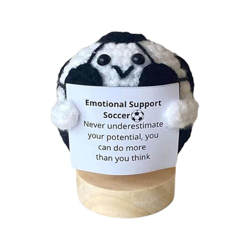 Fierudeng Crochet Positive – Motivierender Strickball mit Zitat | Stressabbau-Dekoration, Häkelball mit inspirierendem Zitat für Zuhause, Arbeitsplatz, Einweihungsdekoration von Fierudeng