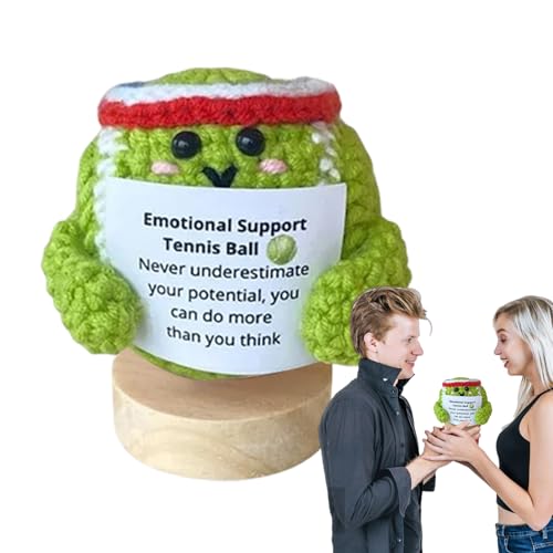 Fierudeng Emotionale Unterstützung, Plüsch, motivierendes Zitat, Strickball, Stressabbau-Dekoration, Häkelball mit inspirierendem Zitat für Zuhause, Arbeitsplatz, Einweihungsdekoration von Fierudeng