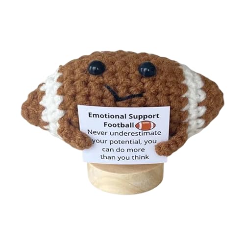Fierudeng Emotionale Unterstützung häkeln – Motivierendes Zitat Strickball – Stressabbau- -Häkelball mit inspirierendem Zitat für Zuhause, Arbeitsplatz, Einweihungsdekoration von Fierudeng